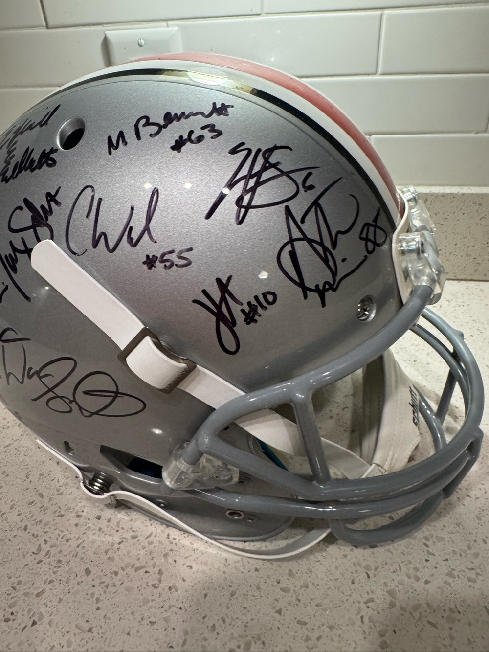 Ohio State Buckeyes Team Signed Helmet30+ Autographs 2014 NationalChamps NoCOA